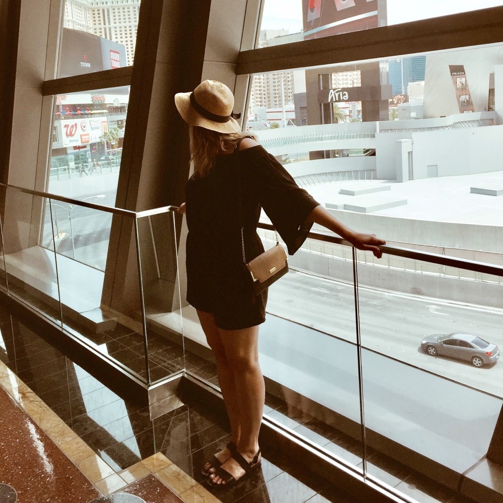 Black Off the Shoulder Romper
